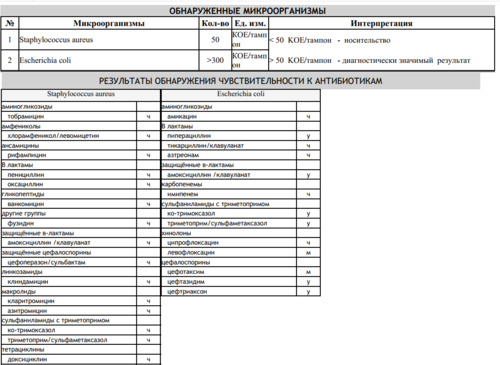 Кишечная палочка и стафилококк в мазке из зева - фото №1